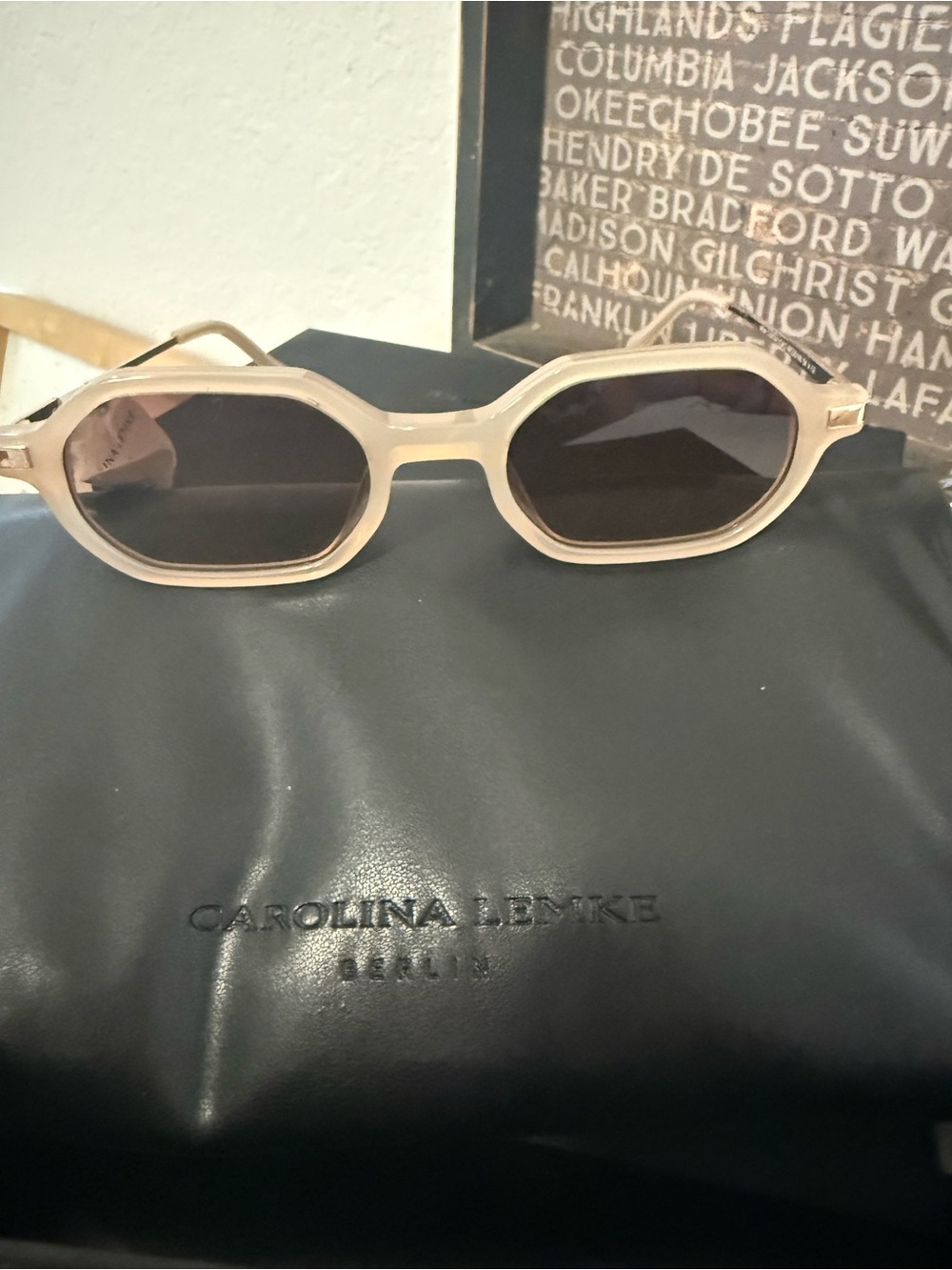 Carolina Lemke of Berlin sunglasses geometric shape